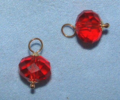 Red Crystal Drops INTERCHANGEABLE Earring Charms YG -SS