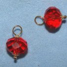 Red Crystal Drops INTERCHANGEABLE Earring Charms YG -SS