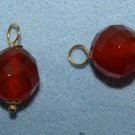 Faceted Carnelian INTERCHANGEABLE Earring Charms YG  SS