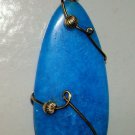 XLG Blue Aragonite SLIDE Pendant YOUR CHOICE of WIRE