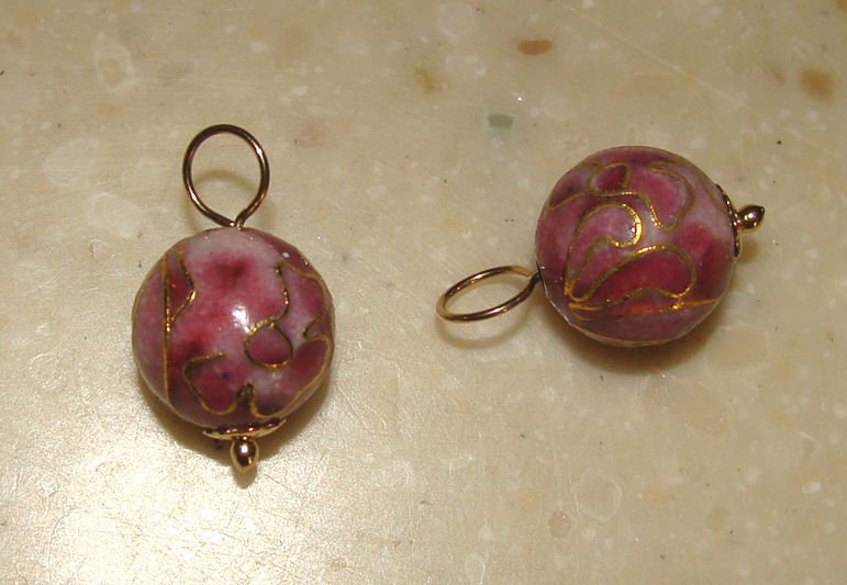 10m Rose Cloisonne INTERCHANGEABLE Earring Charms YG SS