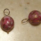 10m Rose Cloisonne INTERCHANGEABLE Earring Charms YG SS