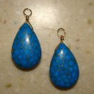 XL Dk Turquoise INTERCHANGEABLE Earring Charms YG or SS