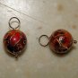 10mm Red Cloisonne INTERCHANGEABLE Earring Charms YG SS