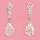 11.0ct Elegant Cubic Zirconia Dangling Stud Earrings SS