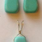 LG Rectangle Genuine Turquoise SLIDE Pendant YG