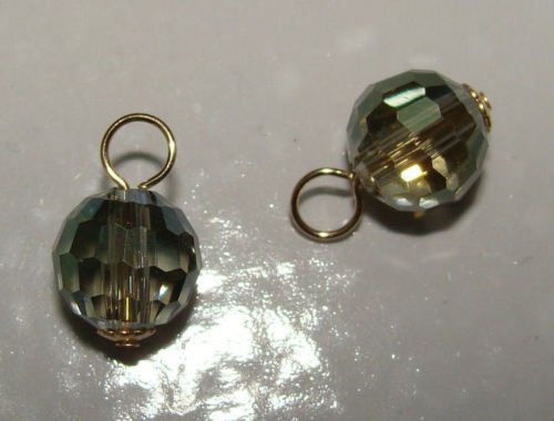BLING! 8mm Sage INTERCHANGEABLE Earring Charms YG or SS