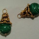 Lab Malachite INTERCHANGEABLE Earring Charms YG or SS