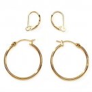 Gold Tone 1 1/4" Hoops and INTERCHANGEABLE Lever Back Earrings SET