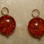 Flat DK Amber INTERCHANGEABLE Earring Charms YG or SS