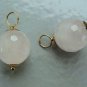 Fancy Faceted 12mm Rose Quartz INTERCHANGEABLE Earring Charms YG or SS