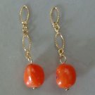 Long Textured Chain 9-10mm Natural Coral INTERCHANGEABLE Earring Charms YG or SS