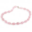 WOW 344.50ctw Genuine Rose Quartz Necklace 14K YG 18.5"