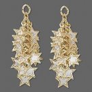 22x32mm Clear Star Cluster INTERCHANGEABLE Leverback Earrings Charms GP or SP