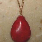 XLG Red Howlite Teardrop INTERCHANGEABLE Pendant YG