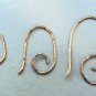 YELLOW GOLD Filled Small, Medium or Large Hammered INTERCHANGEABLE Earring Wires