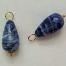 LG Mixed Denim Blue Sodalite INTERCHANGEABLE Earring Charms YG or SS