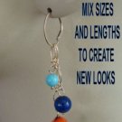 Short Textured Chain 6mm Turquoise INTERCHANGEABLE Earring Charms YG or SS
