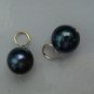 7-8mm Blue Black Natural Pearl INTERCHANGEABLE Earring Charms CHOICE YG or SS