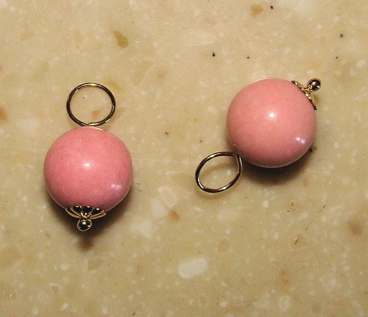 9mm Pink Turquoise INTERCHANGEABLE Earring Charms YOUR CHOICE YG or SS