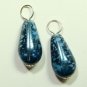 7x15mm Light & Deep Teal Blue INTERCHANGEABLE Earring Charms CHOICE YG or SS