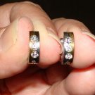 Stainless 13mm 2Tone CZ Hoop Earrings PERFECT 4 CHARMS