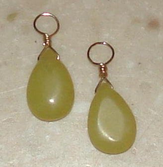 Lt Yellow Jade INTERCHANGEABLE Earring Charms YG