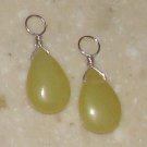 Lt Yellow Jade INTERCHANGEABLE Earring Charms SILVER