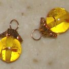 10mm Yellow Amber Cap INTERCHANGEABLE Earring Charms YG