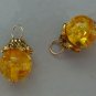 10mm Yellow Amber Cap INTERCHANGEABLE Earring Charms YG