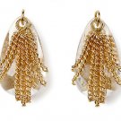 1-5/8" Dangling Golden Chains over Large Crystals INTERCHANGEABLE Earring Charms