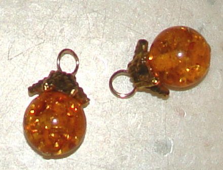 10mm Golden Amber Cap INTERCHANGEABLE Earring Charms YG