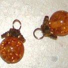 10mm Golden Amber Cap INTERCHANGEABLE Earring Charms YG