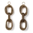 2 7/8" Large 3 Chain Loop Antique Bronze INTERCHANGEABLE Earring Charms