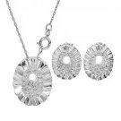 Enamel & Crystal Necklace INTERCHANGEABLE Earring SET Solid Sterling Silver