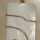 Pretty XLarge White Mother of Pearl SLIDE Pendant YG