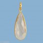 WOW 16x37m INTERCHANGEABLE Bezel Set Clear Quartz Earrings Gold over 925 Silver