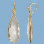 WOW 16x37m INTERCHANGEABLE Bezel Set Clear Quartz Earrings Gold over 925 Silver
