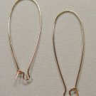 One Pair INTERCHANGEABLE Stainless Steel Earring Wires Bright GOLD 47mm Long