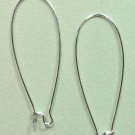 One Pair INTERCHANGEABLE Stainless Steel Earring Wires Bright Silver 47mm Long
