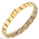 Gorgeous Inlaid Created Opal Bracelet SOLID 14K Rose Golc 17 grams 7 5/8" Long