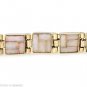 Gorgeous Inlaid Created Opal Bracelet SOLID 14K Rose Golc 17 grams 7 5/8" Long
