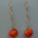 XLong Textured Chain 12mm Natural Coral INTERCHANGEABLE Earring Charms YG or SS