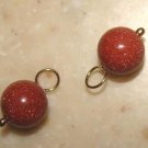 7mm Goldstone Glitter INTERCHANGEABLE Earring Charms YG