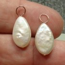 ROSE GOLD 9x15mm White Freshwater Teardrop Pearls INTERCHANGEABLE Earring Charms