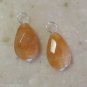 Golden Yellow Jade Teardrops INTERCHANGEABLE Earring Charms YOUR CHOICE YG or SS