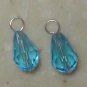 Silver 8x12mm Topaz Blue INTERCHANGEABLE Earring Charms
