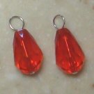 Silver 8x12mm BRIGHT Red INTERCHANGEABLE Earring Charms