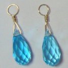 MED Topaz Blue CZ INTERCHANGEABLE Earring Charms YG