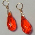 MED Reddish Orange CZ INTERCHANGEABLE Earring Charms YG